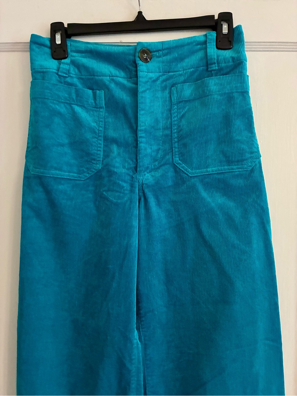 MAEVE Anthropologie COLETTE Cropped Turquoise Corduroy Hi-Rise Pants 27 EUC - Picture 6 of 9